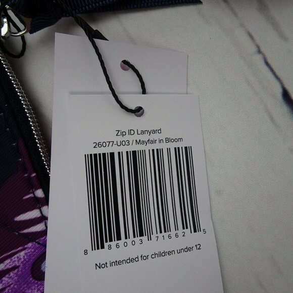 Vera Bradley MAYFAIR in BLOOM Zip ID Card Case & Lanyard Holder Water Repellant - Picture 10 of 12